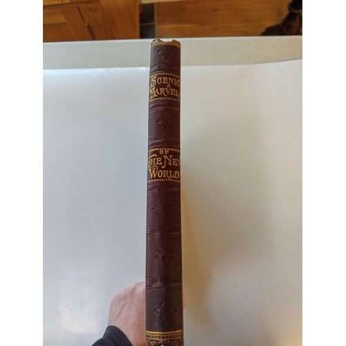 62 - 'Scenic Marvels of the New World' - America, tooted purple/ brown binding with gold embossed spine &... 