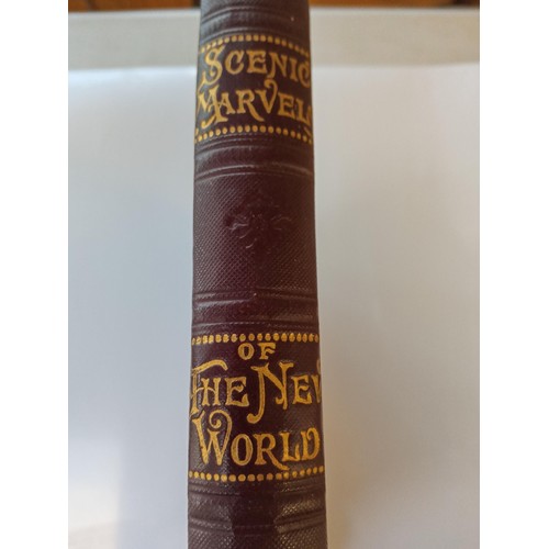 62 - 'Scenic Marvels of the New World' - America, tooted purple/ brown binding with gold embossed spine &... 