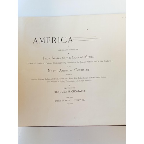 62 - 'Scenic Marvels of the New World' - America, tooted purple/ brown binding with gold embossed spine &... 