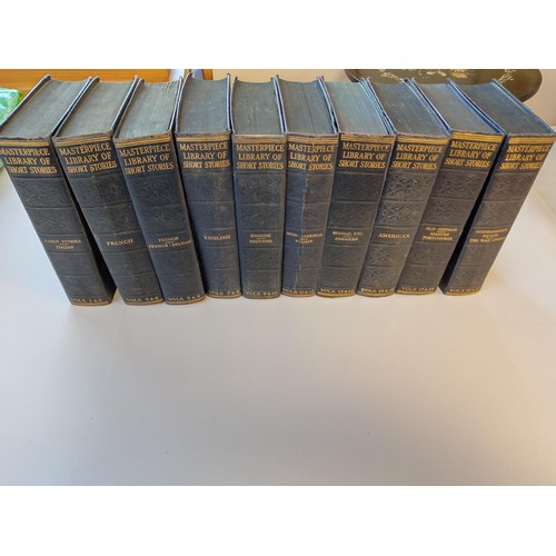 69 - 'Masterpiece Library of Short Stories' Complete in 10 books (2 volumes per book).  Blue covers, guil... 