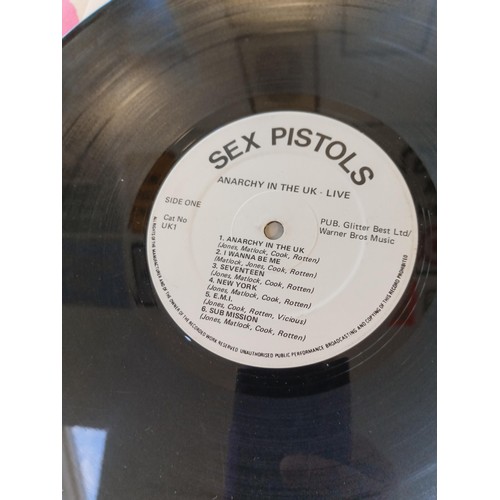 71 - 3 x Sex Pistols LP's Anarchy in the UK Live, Sid Vicious Sid Sings & Never Mind The Bollocks See pho... 