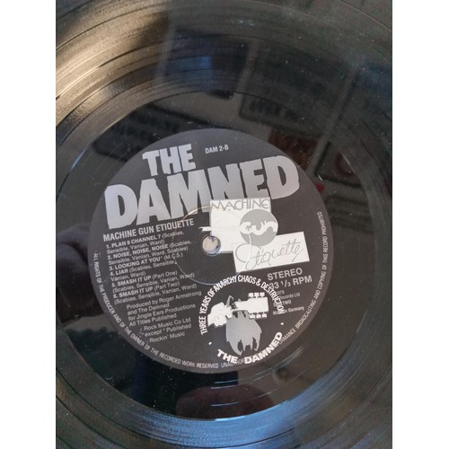 74 - 3 X The Damned LP's, Machine Gun Etiquette, Music for Pleasure Damned damned damned double LP see ph... 