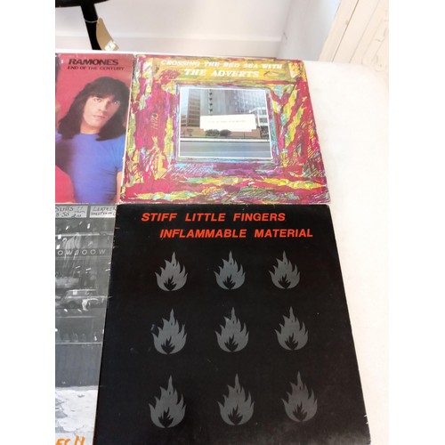 75 - 6 x Vintage pop LP's to include the Ramones, Sham 69, Ian Dury, Stiff Little Fingers & Crossing the ... 