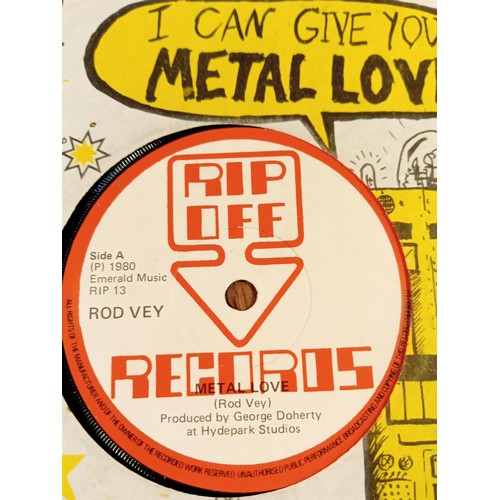 86 - 6 x 45 RPM records, to include Toy Dolls, Uproar & External Mennace, Anti-Social, Rod Vey & Who Feel... 