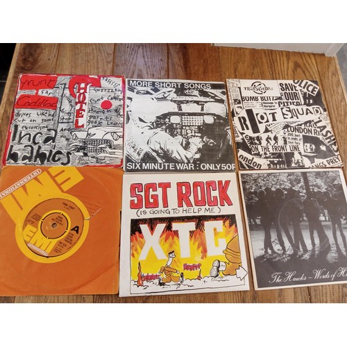 89 - 6 x Punk 45 RPM records, to include XTC's Sgt Rock is Going to Help Me, Kevin Shorts & his Privates,... 