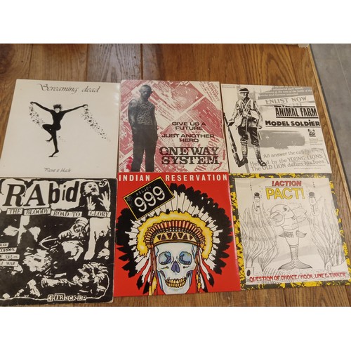 95 - 6 x Punk 45 RPM records, to include Scream Dead, Rabid Indian Reservation 999 (Clear Colour), One Wa... 