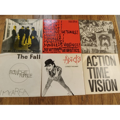 97 - 6 x Punk 45 RPM records, to include The Fall, Chelsea, The Adicts, Newton Neurotics (Kick out are th... 