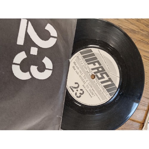 98 - 6 x Punk 45 RPM records, to include Riot Squad, The Disco Zombies, 2.3, Frets, Gang of Four & Anti-P... 