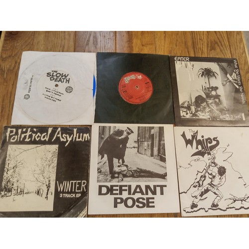 99 - 6 x Punk 45 RPM records, to include Political Assylum, The Slow Death (blue vinyl), Defiant Pose, Th... 