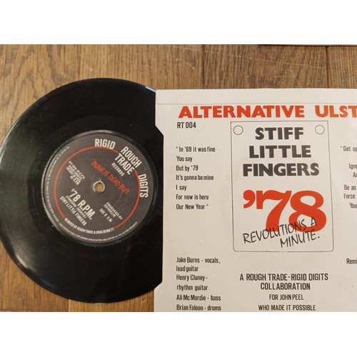 100 - 6 x Punk 45 RPM records, to include Stiff Little Fingers, Exposure, Acts of Desperation, New Pleasur... 