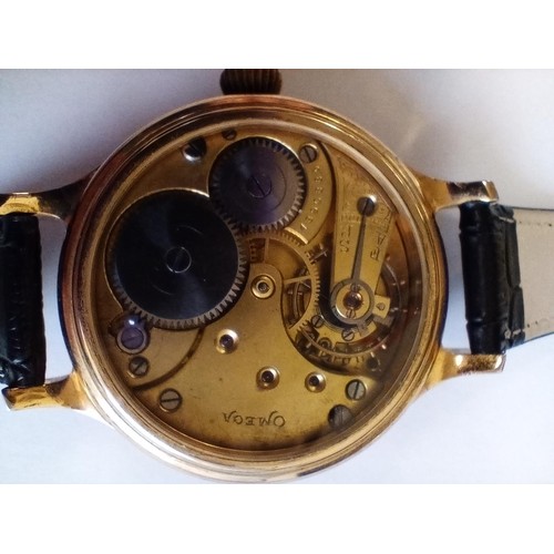 106 - 1912 Omega Pocket watch converted to a wrist watch.  10% commission on this lot please do not pay un... 