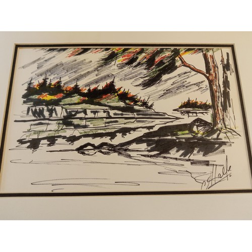 109 - Untitled landscape by Alexander Halfe original signed picture with mount