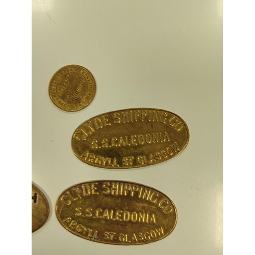 142 - Vintage Clyde Shipping Railway & Pennsylvanian Super Highway token badges