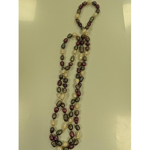 150 - 2 x coloured pearl necklaces from a deceased estate