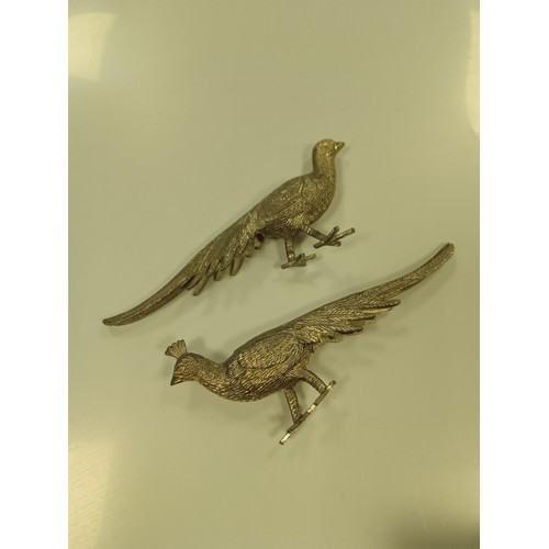 155 - Pair of white metal pheasants, a Royal Mail New Identity 1990 postage 1 penny 6th May 1840 - 6th May... 