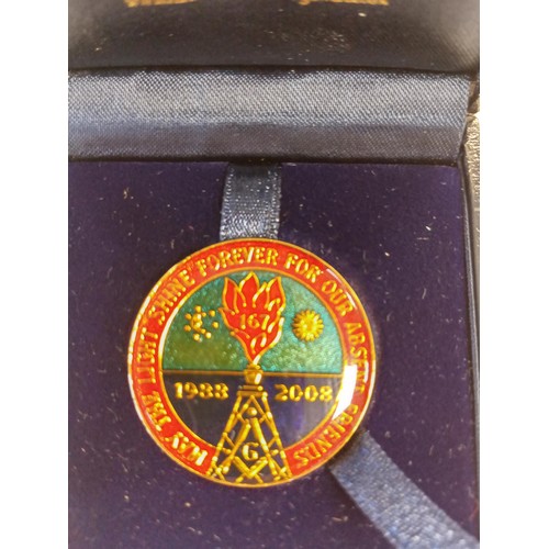 156 - Masonic Coin for the Remembrance of The Piper Alpha, May The Light Shine Forever for our Absent Frie... 