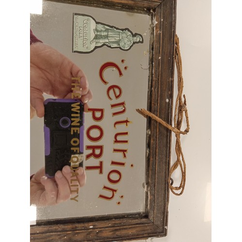 158 - Antique Centurion Port Mirror, The Wine of Quality 36 x 27cm approx, very very rare