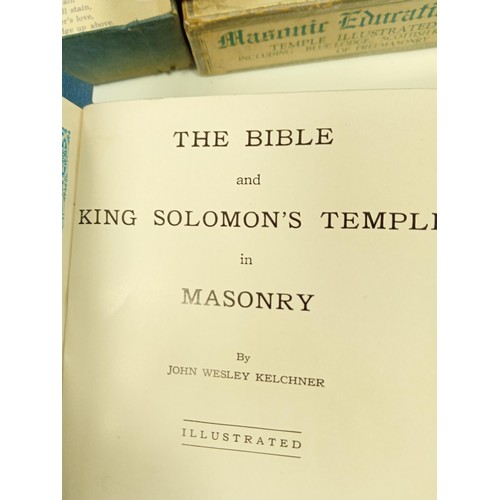 169 - Masonic The Bible & King Solomon's Temple in Masonry plus masonic postcard