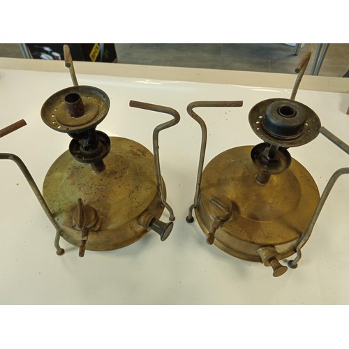 194 - 2 x Primus type oil stoves, 1 marked Burmos British & the SH & S B Inner Triangle