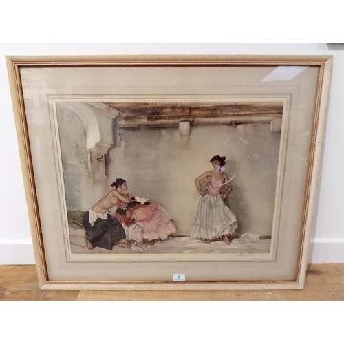 5 - Sir William Russell Flint signed Ltd Ed print  'Casilda's White Petticoat' published 1955. Blind Sta... 