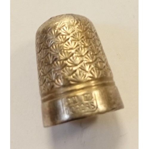 24 - Charles Horner Silver thimble in original case Marked  CH 7 DORCAS