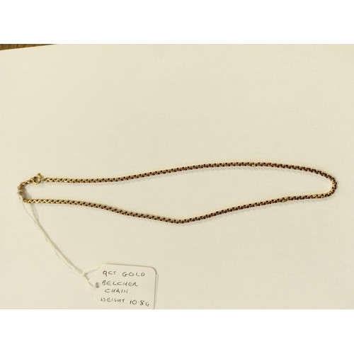 63 - 9ct gold Belcher chain, 10.8g approx.