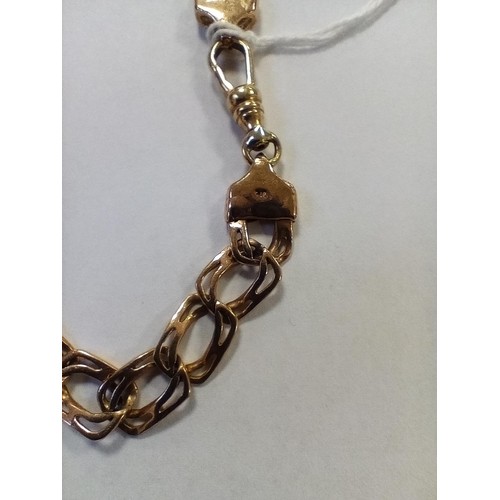 64 - 9ct gold bracelet A/F with replacement clasp, 11g approx.