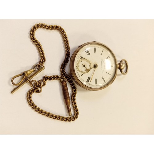 70 - Victorian Sterling silver pocket watch by Leonard Brightwell of Wellingboro.  Birmingham 1888 Willia... 