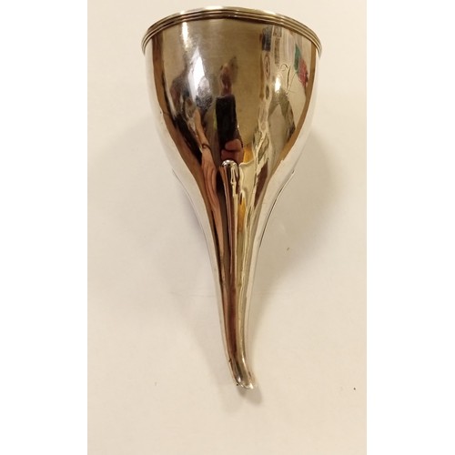 73 - Georgian sterling silver wine funnel.  London 1802 makers mark rubbed, 57.46g approx.