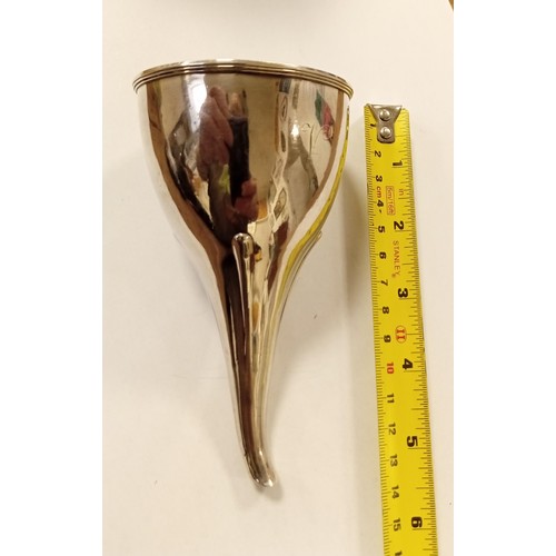 73 - Georgian sterling silver wine funnel.  London 1802 makers mark rubbed, 57.46g approx.