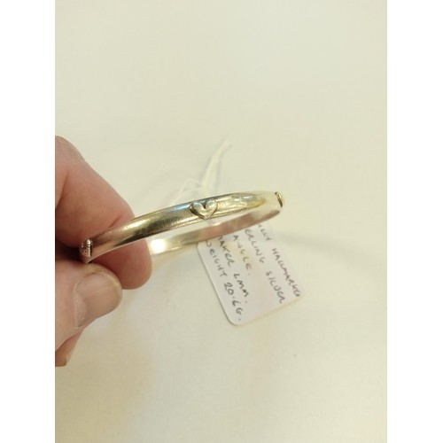 96 - Fully hallmarked sterling silver bangle maker LMM 20.5g approx.