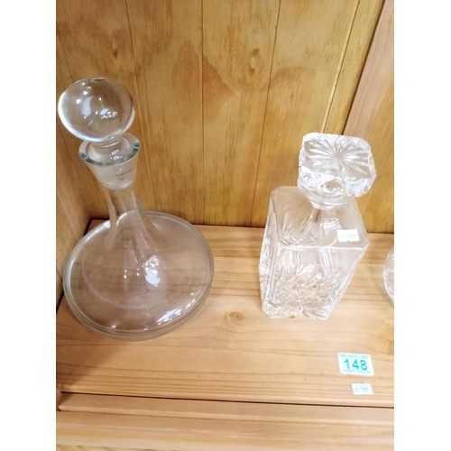 148 - 4x Vintage decanters