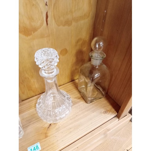 148 - 4x Vintage decanters