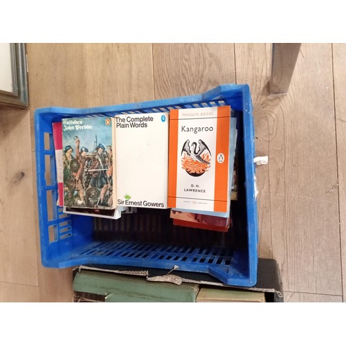 164 - Selection of Penguin books and 2 boxes of assorted books