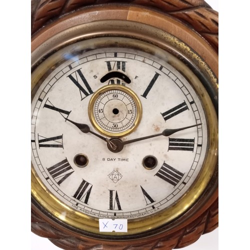 165 - Matching wall hanging 8 day Sonia clock USA & Aneroid barometer