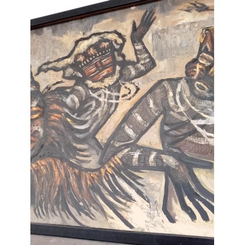 169 - Rare opportunity to purchase Tribal Art by Ellison 122x61cm approx. Has been in a private collection... 