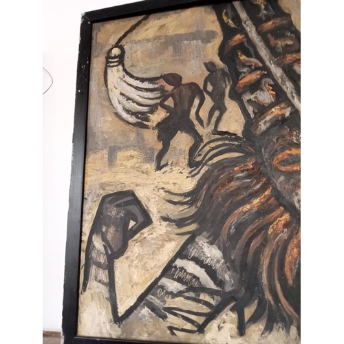 169 - Rare opportunity to purchase Tribal Art by Ellison 122x61cm approx. Has been in a private collection... 