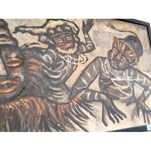 169 - Rare opportunity to purchase Tribal Art by Ellison 122x61cm approx. Has been in a private collection... 