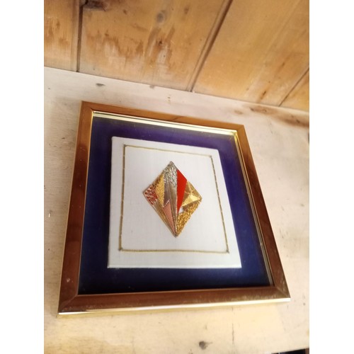 178 - Heart, Spade, Club & Diamond playing card Aces framed, designed and worked by Betty Mayes of Rothley... 