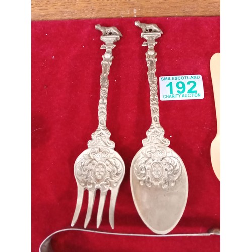 192 - Bone spoons, mustard spoons, tongs etc.