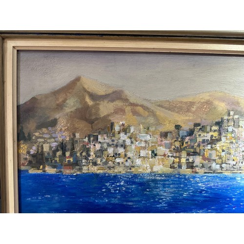 203 - Michael Ayrton Greek Coastal scene, oil on board dated 57/59? Provenance from a deceased Scottish Es... 