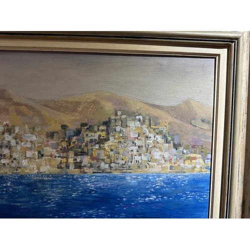 203 - Michael Ayrton Greek Coastal scene, oil on board dated 57/59? Provenance from a deceased Scottish Es... 