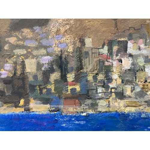 203 - Michael Ayrton Greek Coastal scene, oil on board dated 57/59? Provenance from a deceased Scottish Es... 