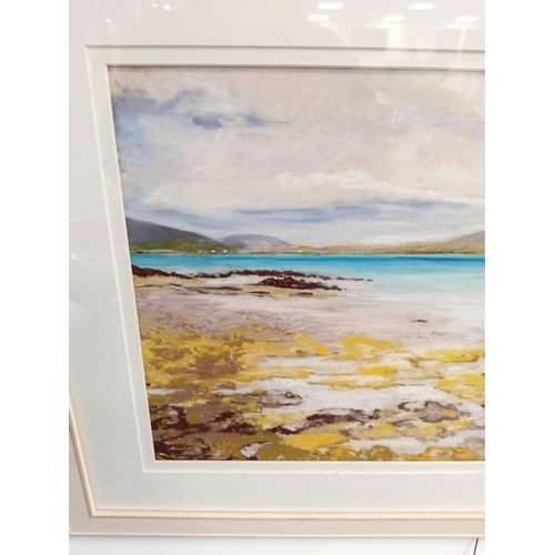 205 - Framed original art work of local scenes by Sandra M Lister. 86x50cm approx.