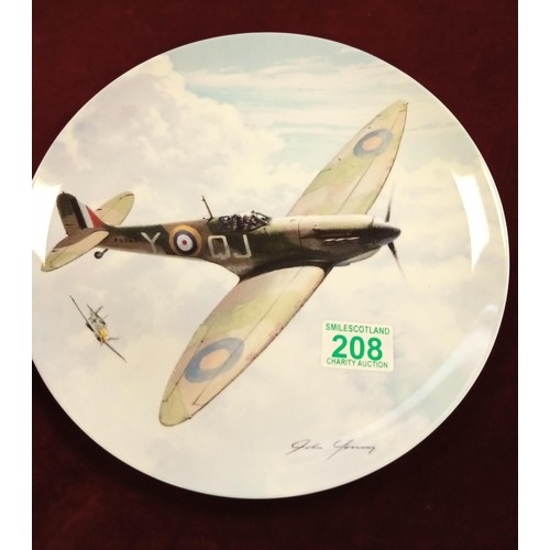 208 - 4x collectors plates commemorating aircraft. 5x Collectors plates commemorating dogs, a horse & Chri... 