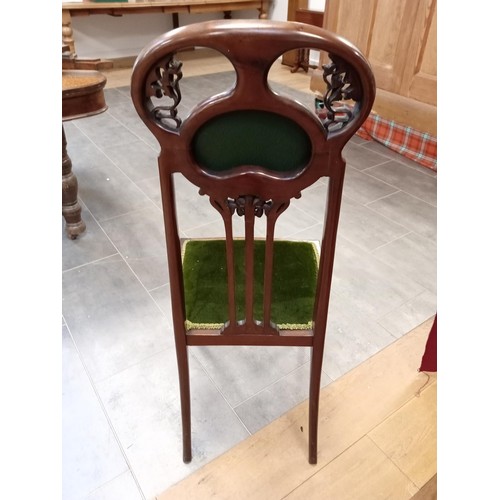 233 - 4x Art Nouveau tall back chairs with Rennie McIntosh styling