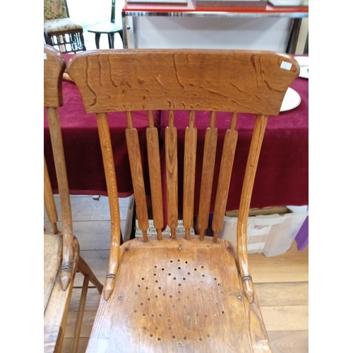 234 - 3x Oak kitchen chairs of good age