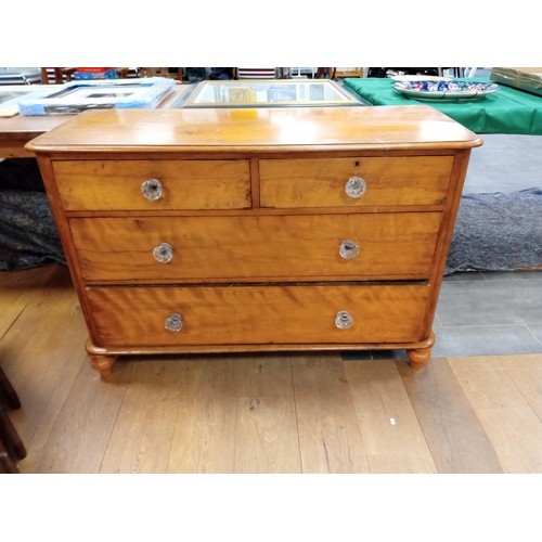 236 - Vintage pine chest of drawers 2 over 2