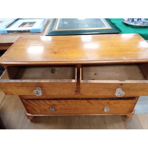 236 - Vintage pine chest of drawers 2 over 2