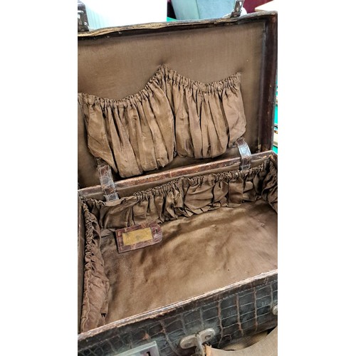 18 - 3x Crocodile skin travelling cases by Varma LTD, Delhi, India with canvas protectors. These cases we... 